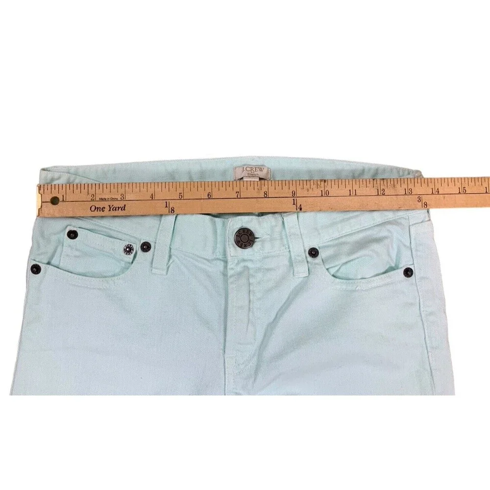 J. Crew Skinny Jeans Women's Size 24 Mint Green Light Denim Ankle Length A2484